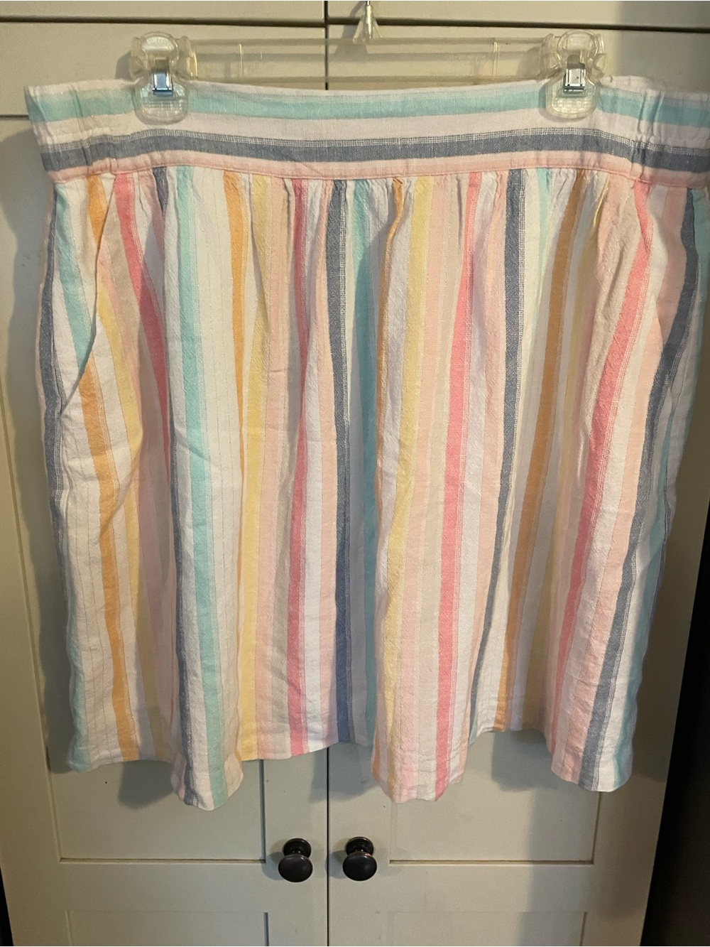 LOFT Pastel Multicolor Striped Skirt